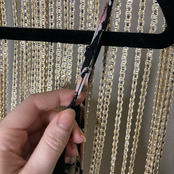 Pink and black floral button down boho maxi dress spaghetti strap sundress - Picture 4 of 8